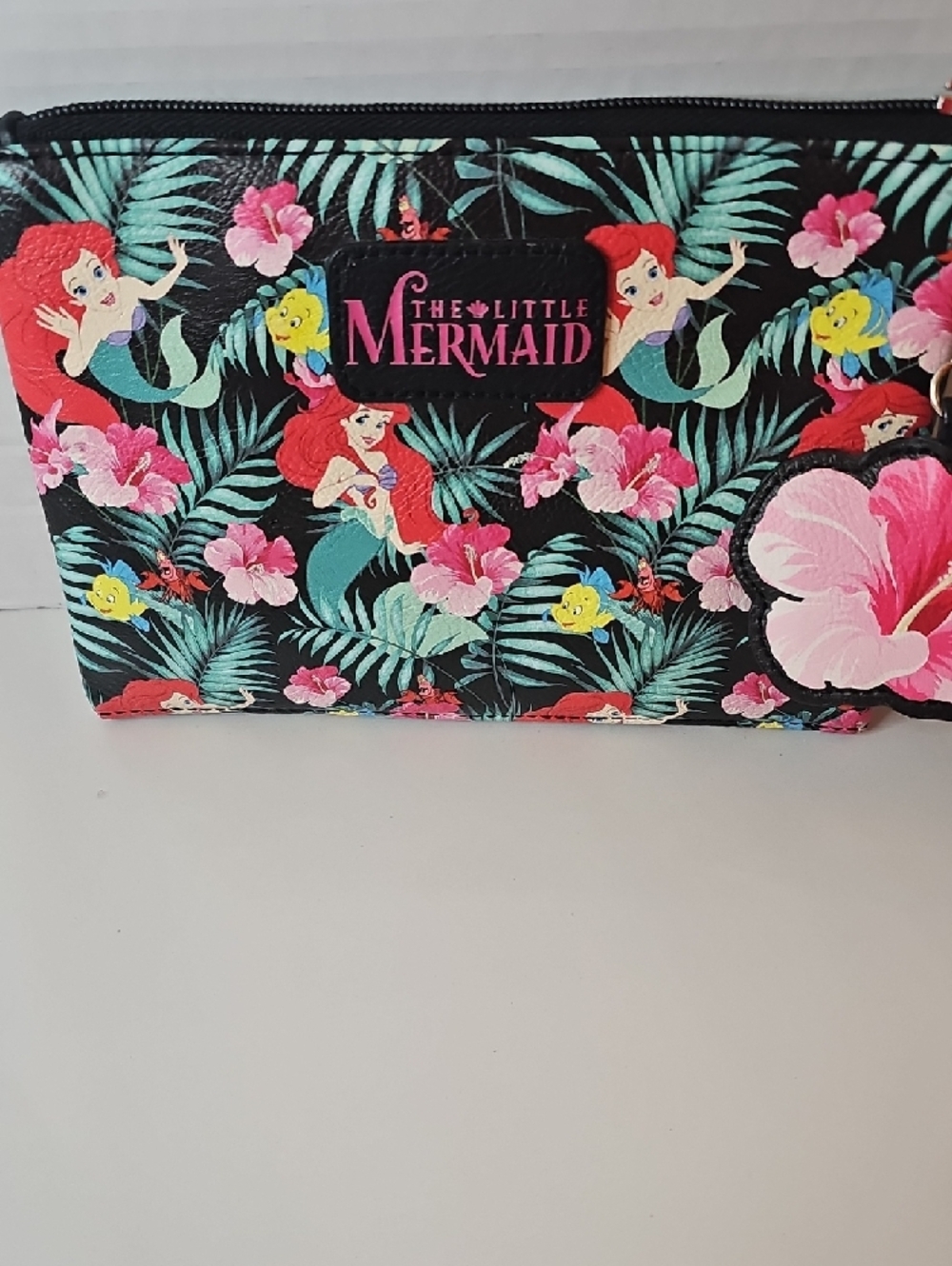 Disney The Little Mermaid Floral Wristlet - Black, Pink & Teal - Picture 2 of 7